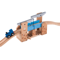 Pod Big City basculabil dublu cu tunel dublu si locomotiva Pod Big City basculabil dublu cu tunel dublu si locomotiva